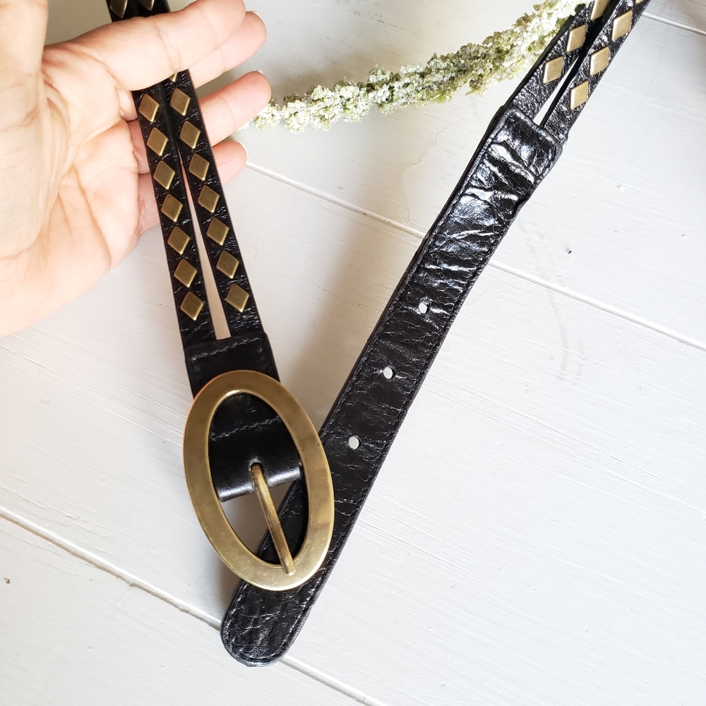 Leatherock genuine leather black belt - Picture 2 of 7